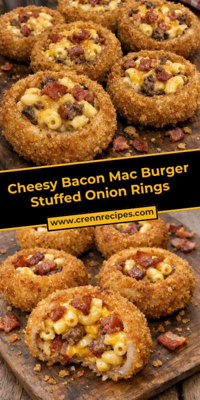 Cheesy Bacon Mac Burger Stuffed Onion Rings