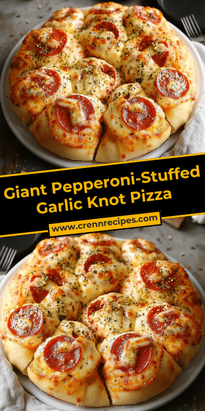 Giant Pepperoni-Stuffed Garlic Knot Pizza