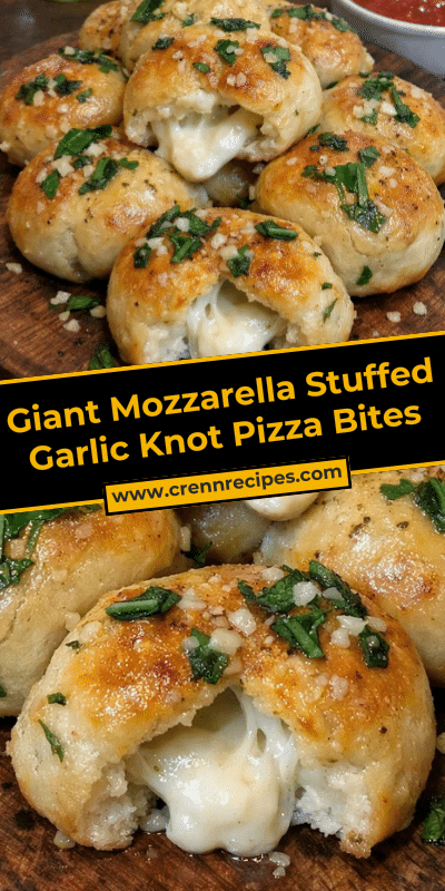 Giant Mozzarella Stuffed Garlic Knot Pizza Bites