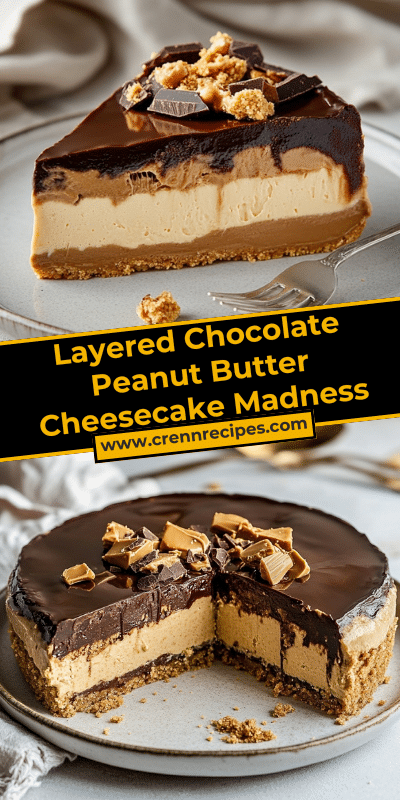 Layered Chocolate Peanut Butter Cheesecake Madness