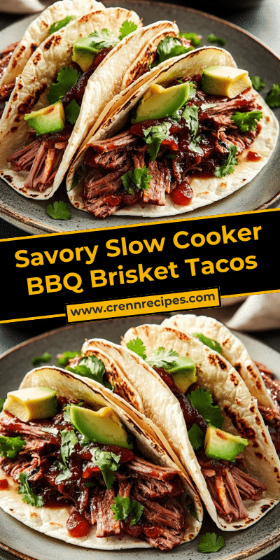 Savory Slow Cooker BBQ Brisket Tacos