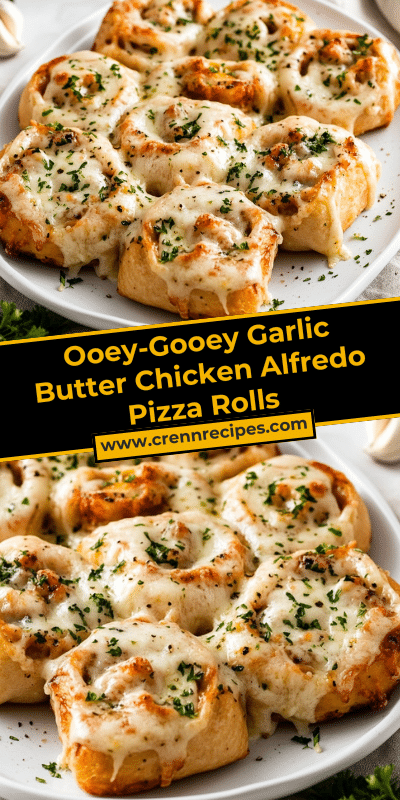 Ooey-Gooey Garlic Butter Chicken Alfredo Pizza Rolls