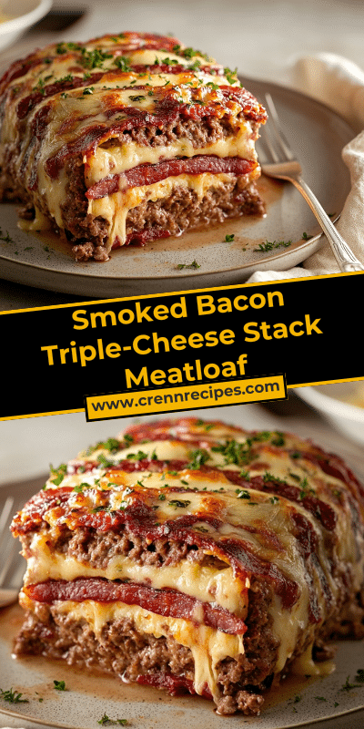 Smoked Bacon Triple-Cheese Stack Meatloaf
