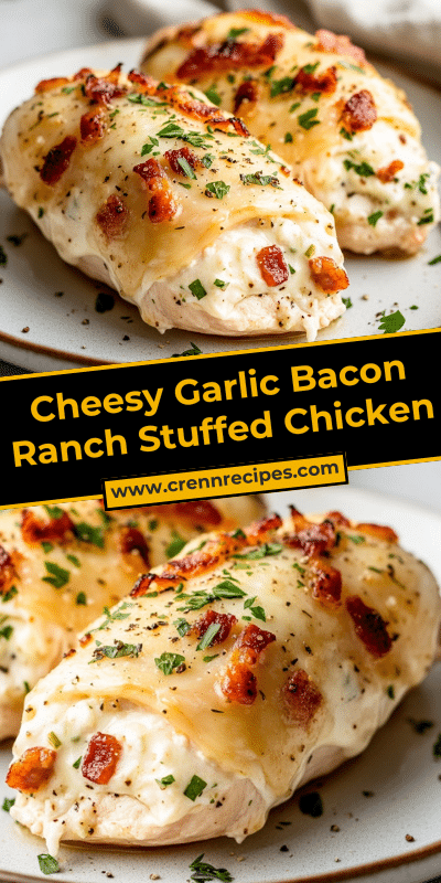 Cheesy Garlic Bacon Ranch Stuffed Chicken