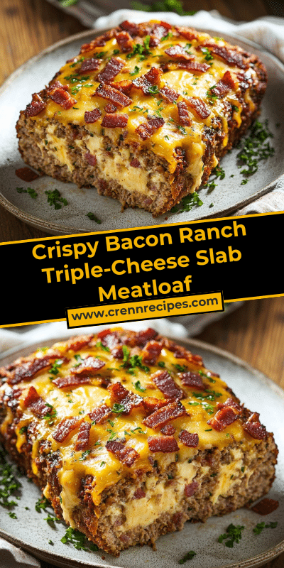 Crispy Bacon Ranch Triple-Cheese Slab Meatloaf