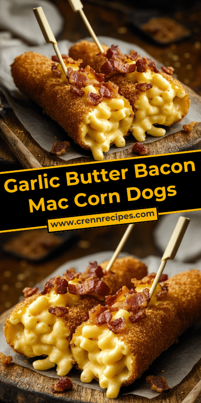 Garlic Butter Bacon Mac Corn Dogs
