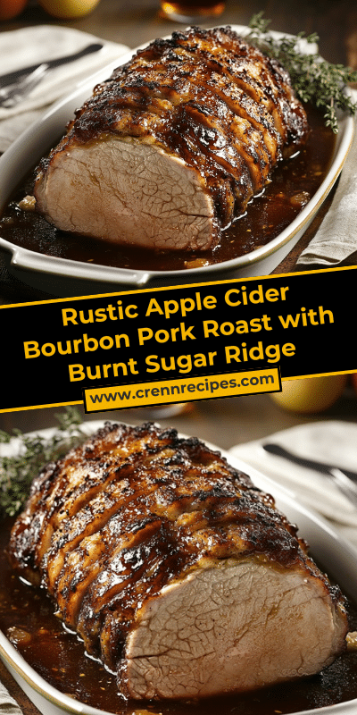 Rustic Apple Cider Bourbon Pork Roast with Burnt Sugar Ridge