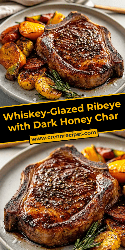 Whiskey-Glazed Ribeye with Dark Honey Char