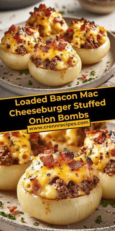 Loaded Bacon Mac Cheeseburger Stuffed Onion Bombs