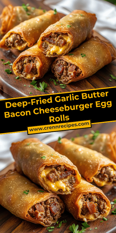 Deep-Fried Garlic Butter Bacon Cheeseburger Egg Rolls
