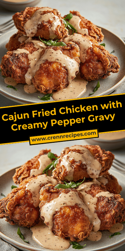 Cajun Fried Chicken with Creamy Pepper Gravy