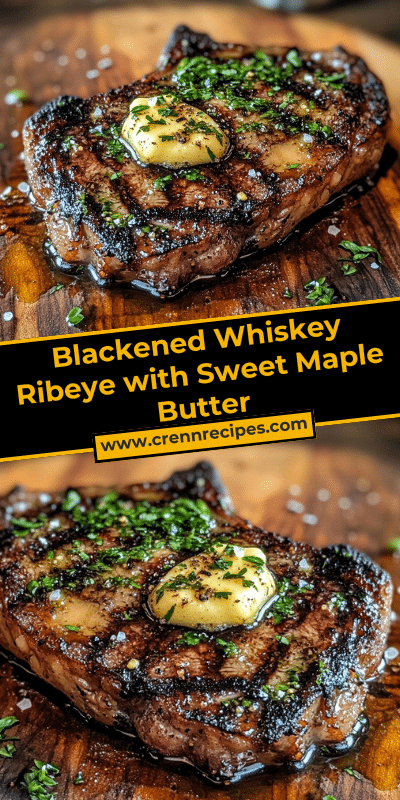 Blackened Whiskey Ribeye with Sweet Maple Butter