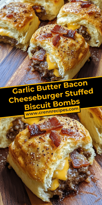 Garlic Butter Bacon Cheeseburger Stuffed Biscuit Bombs