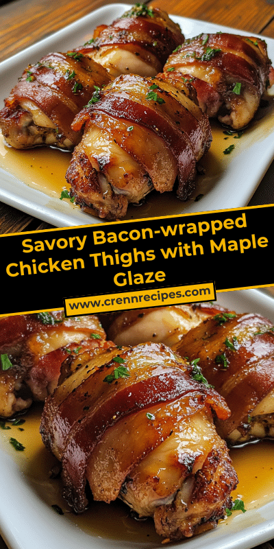 Savory Bacon-wrapped Chicken Thighs with Maple Glaze