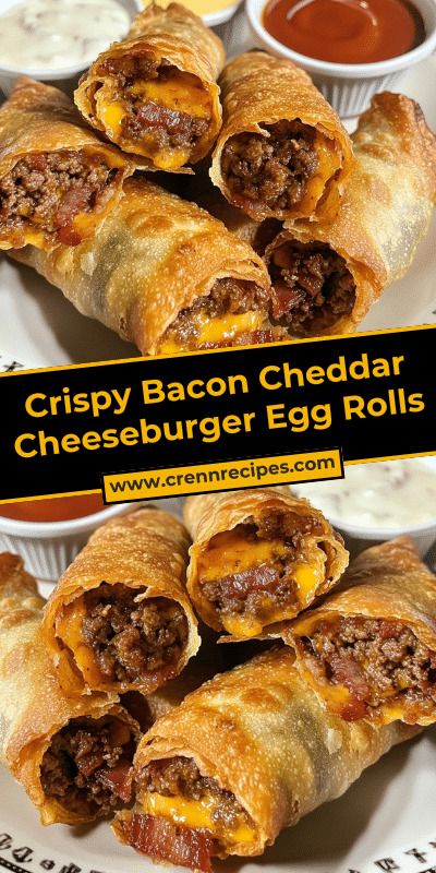 Crispy Bacon Cheddar Cheeseburger Egg Rolls