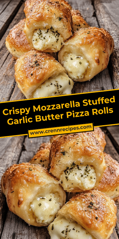 Crispy Mozzarella Stuffed Garlic Butter Pizza Rolls