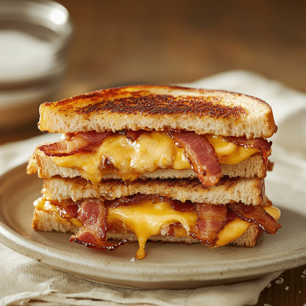 Brown Sugar Bacon Candied Grilled Cheese Melt — refined comfort food photo