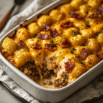 How to make Buttery Bacon Ranch Double Cheeseburger Tot Bake — cooking process step