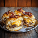 How to make Cheesy Bacon Ranch Burger Stuffed Biscuit Bombs — key cooking step