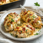 How to make Cheesy Garlic Bacon Ranch Stuffed Chicken — cooking process step