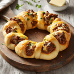 How to make Cheesy Taco Meat Stuffed Garlic Knot Ring — cooking process step
