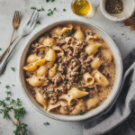 How to make Creamy Beef and Shells — cooking process step