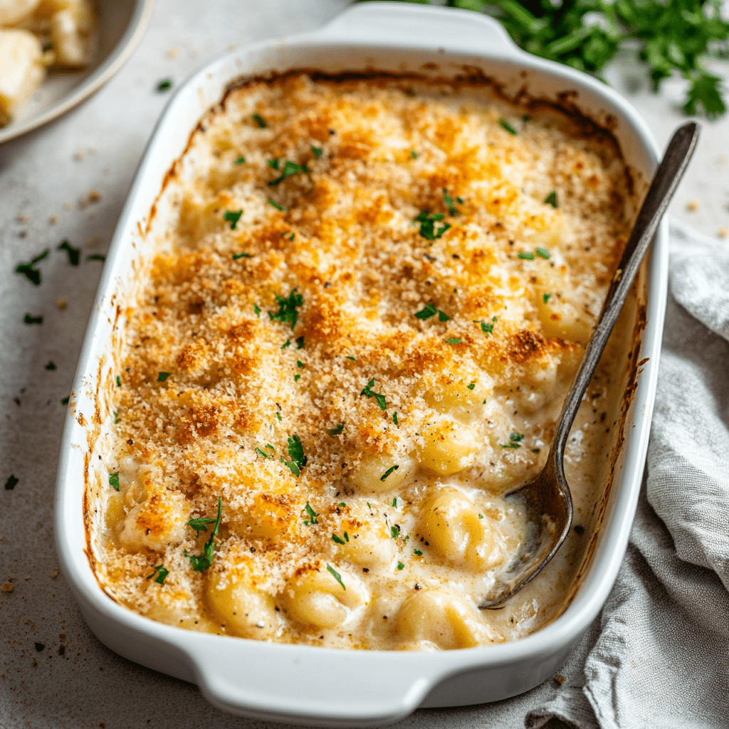 Creamy Garlic Parmesan Gnocchi Bake — refined comfort food photo