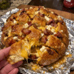 How to make Crispy Bacon Cheeseburger Pull-Apart Bread — key cooking step