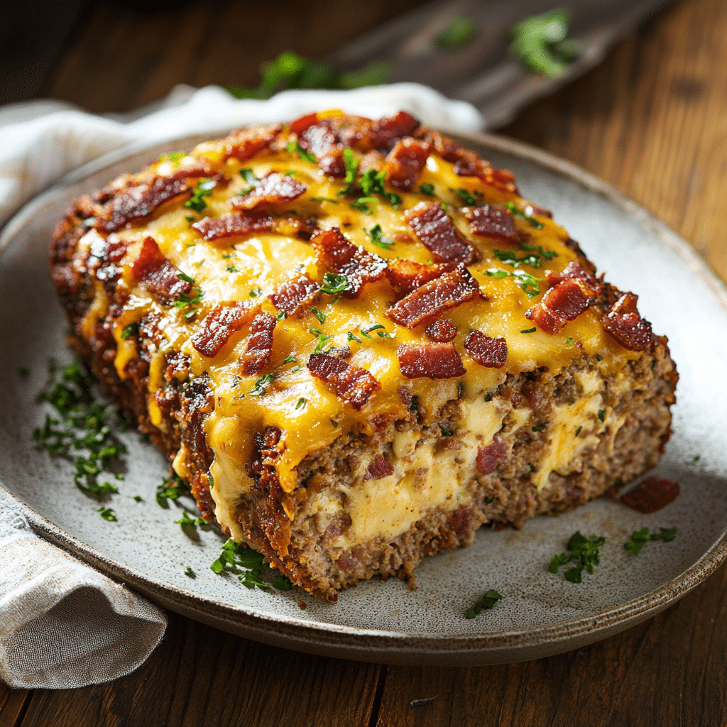 Crispy Bacon Ranch Triple-Cheese Slab Meatloaf — refined comfort food photo