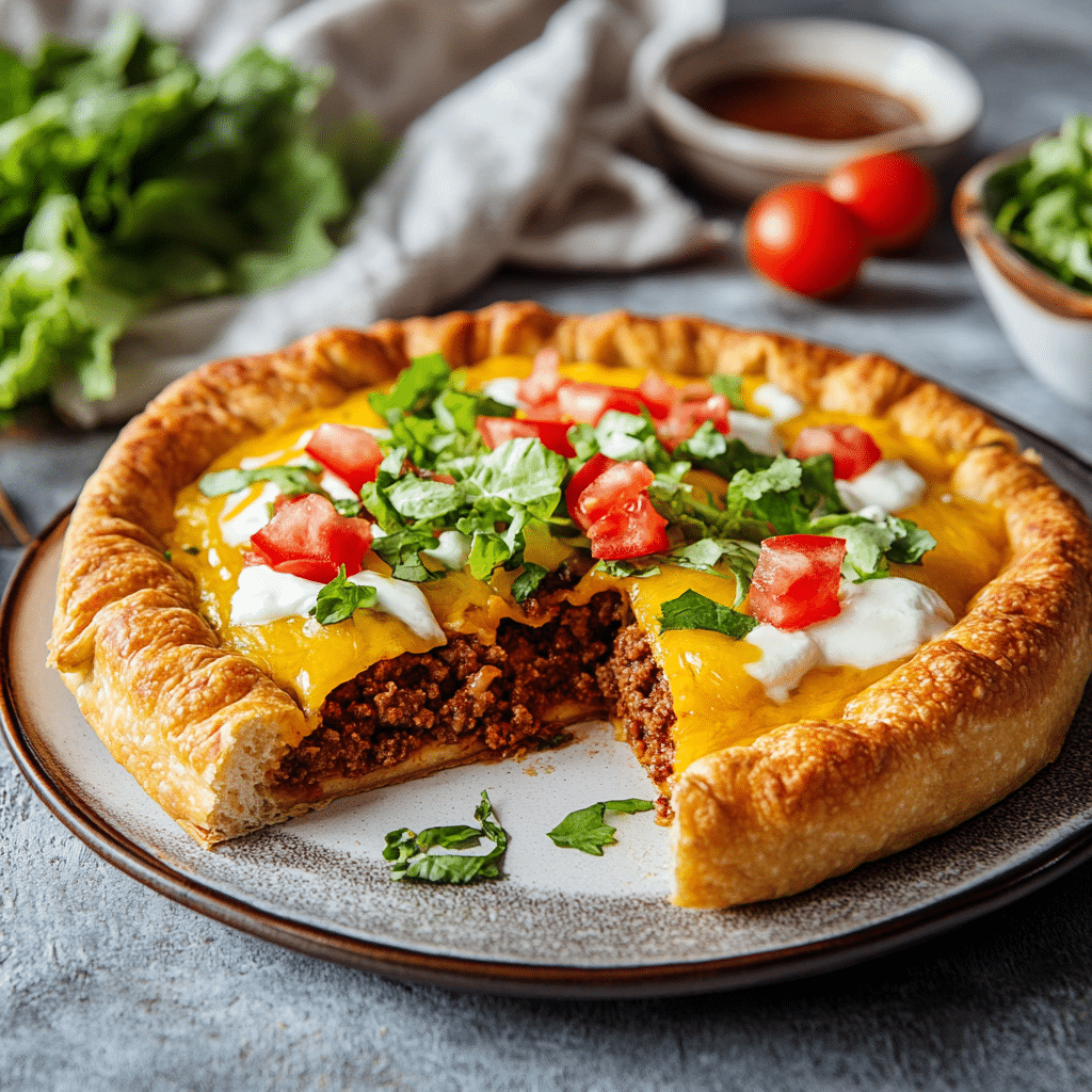 Dinner or Dessert? How About a Cheesy Taco Stuffed Crust? — refined comfort food photo