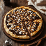 How to make Dinner or Dessert? S’mores Pizza with Gooey Marshmallow! — cooking process step