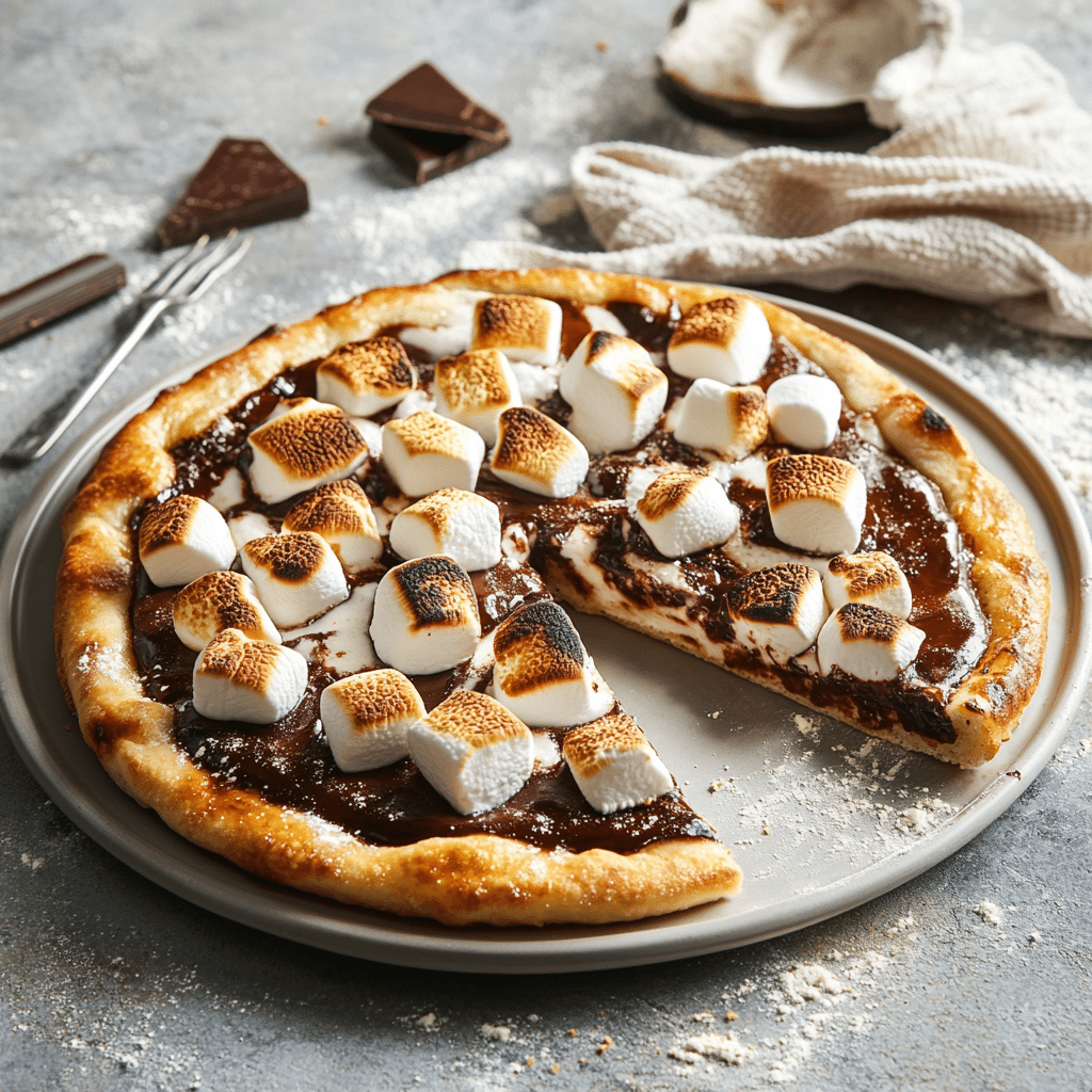 Dinner or Dessert? S’mores Pizza with Gooey Marshmallow! — refined comfort food photo