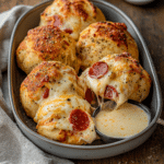 How to make Double Stuffed Pizza Bombs with Pepperoni and Cheese Sauce — cooking process step