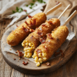 How to make Garlic Butter Bacon Mac Corn Dogs — cooking process step