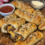 How to make Garlic Butter Cheeseburger Stuffed Breadsticks — key cooking step