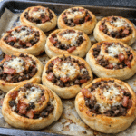 How to make Garlic Parmesan Bacon Burger Pizza Spirals — key cooking step