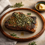 How to make Herb-Crusted Garlic Butter Steak — cooking process step