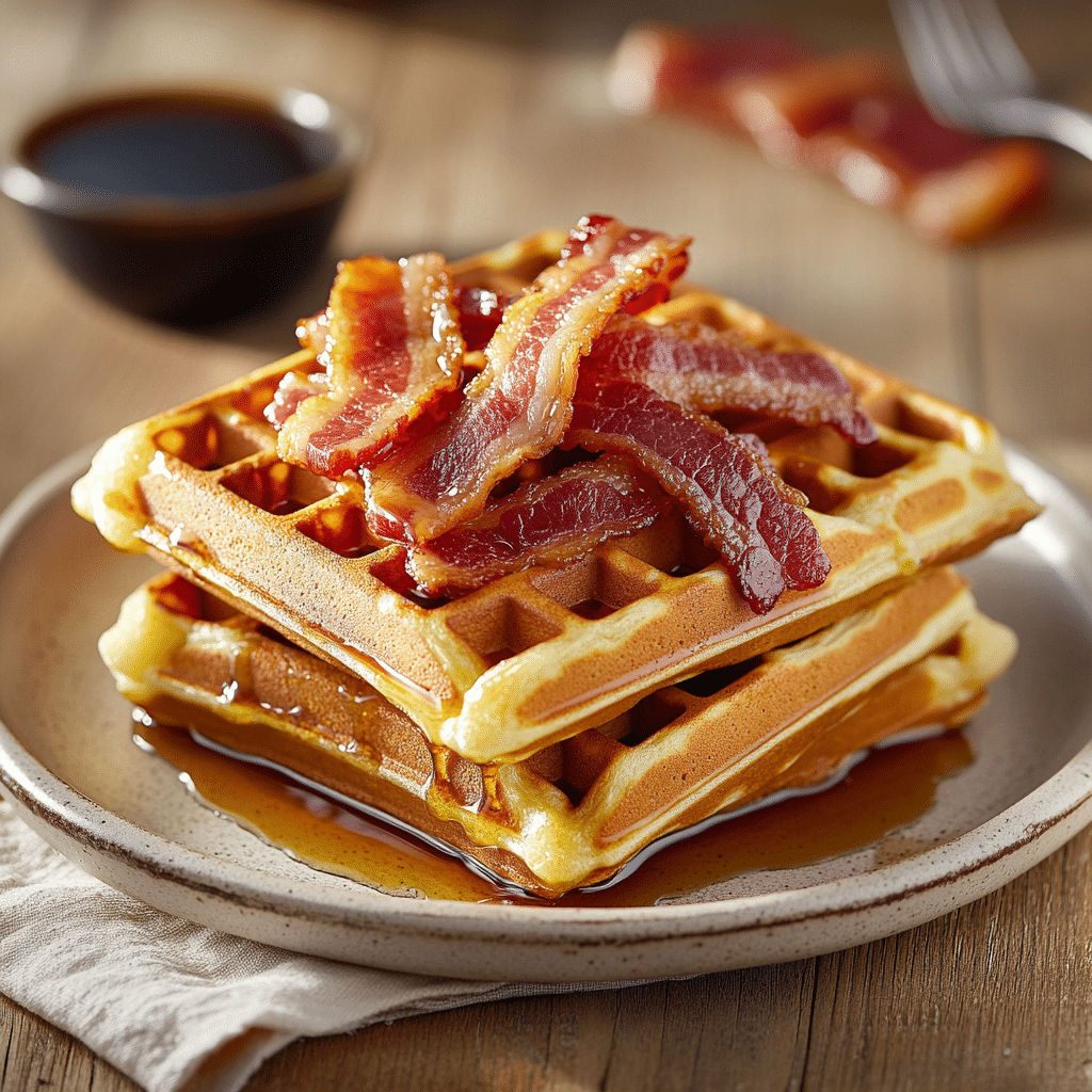 Maple Bacon Breakfast Waffles — refined comfort food photo