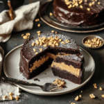 How to make Midnight Peanut Butter Fudge Eruption Cake — cooking process step