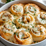 How to make Ooey-Gooey Garlic Butter Chicken Alfredo Pizza Rolls — cooking process step