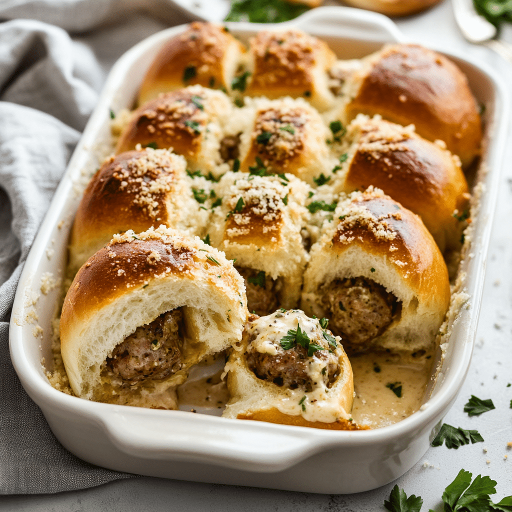 Pull-Apart Meatball Sliders (Garlic Parmesan vibe) — refined comfort food photo