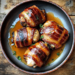 How to make Savory Bacon-wrapped Chicken Thighs with Maple Glaze — key cooking step