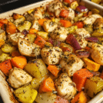How to make Savory Herb-infused Chicken and Veggie Bake — key cooking step