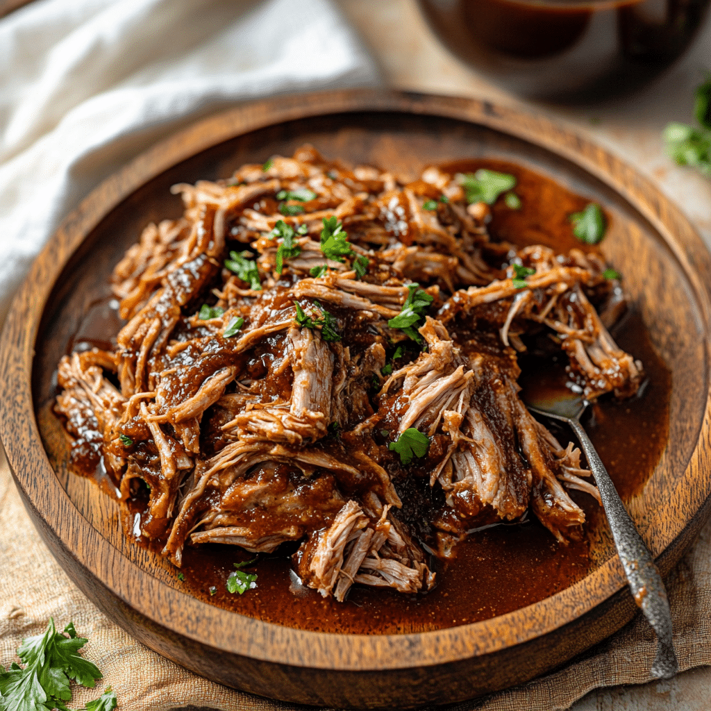 Slow Cooker Bourbon BBQ Pulled Pork — refined comfort food photo