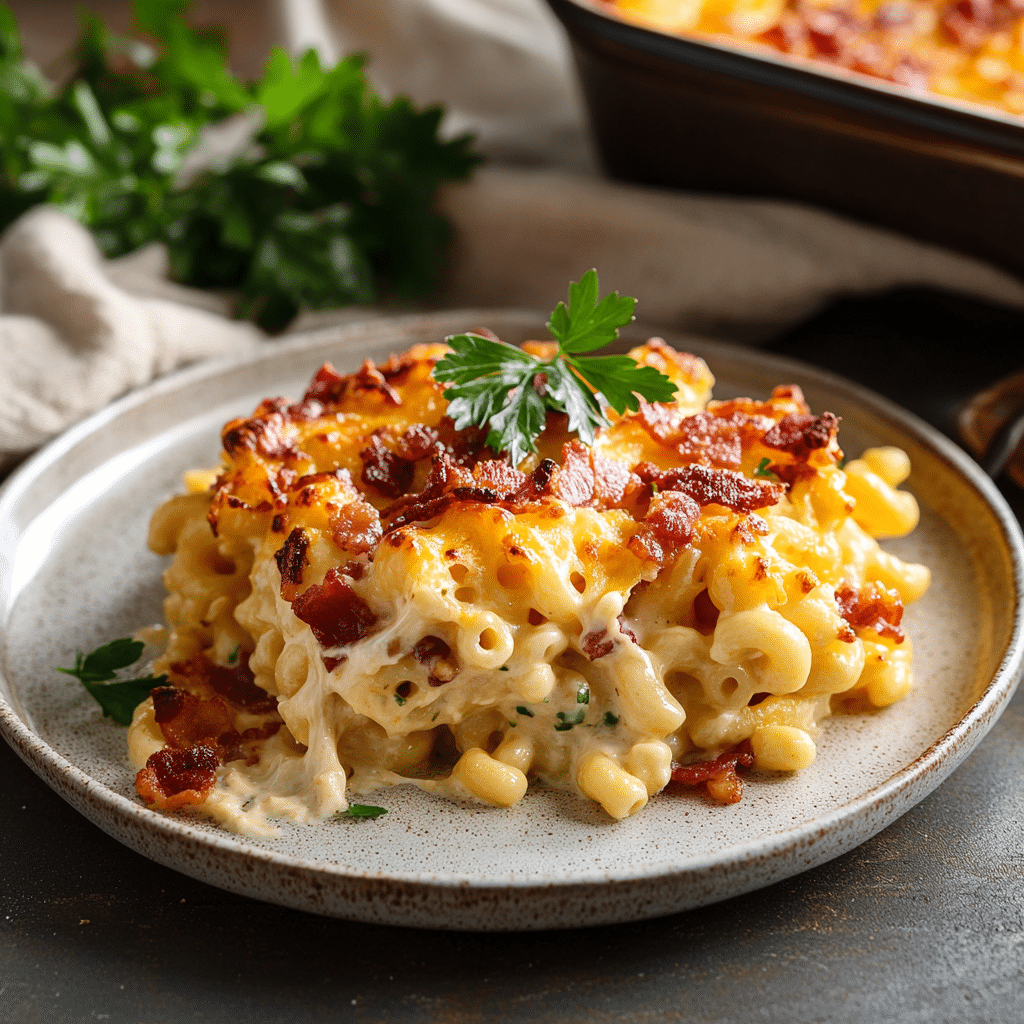Smoky Chipotle Bacon Macaroni Bake — refined comfort food photo