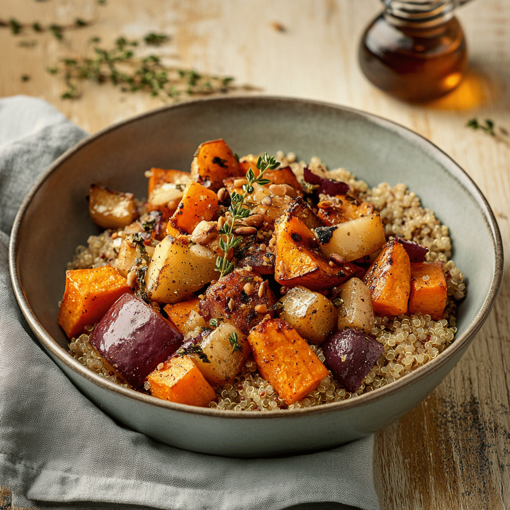 Winter Comfort Bowl with Maple Glaze — refined comfort food photo