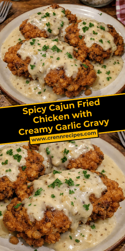 Spicy Cajun Fried Chicken with Creamy Garlic Gravy