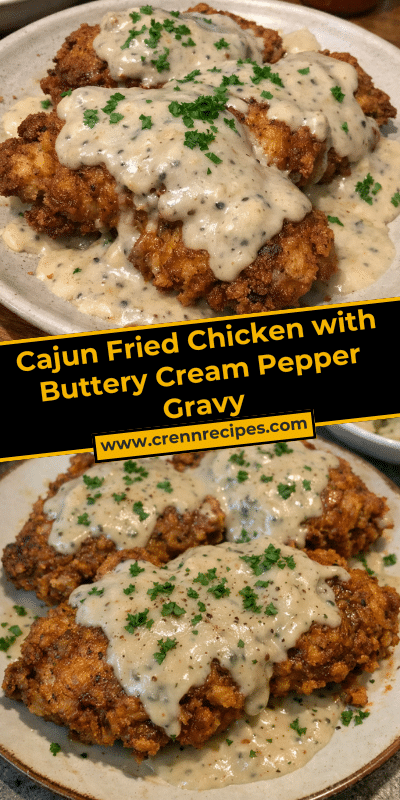 Cajun Fried Chicken with Buttery Cream Pepper Gravy
