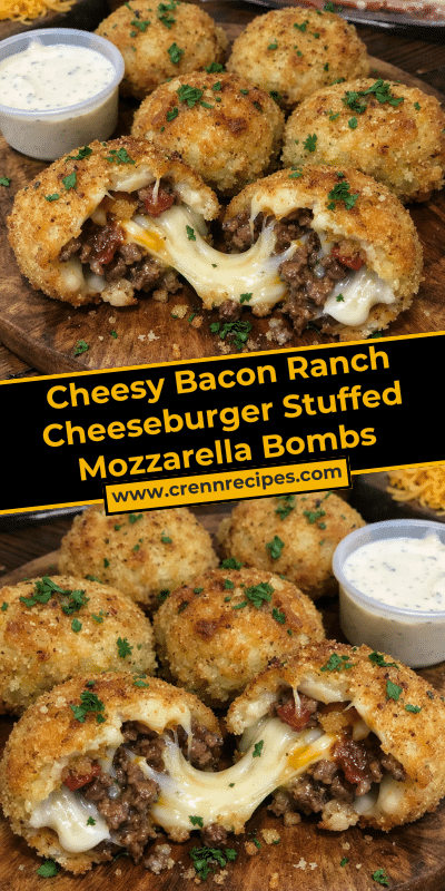 Cheesy Bacon Ranch Cheeseburger Stuffed Mozzarella Bombs