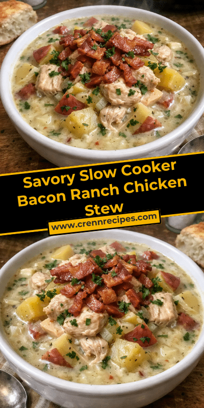 Savory Slow Cooker Bacon Ranch Chicken Stew